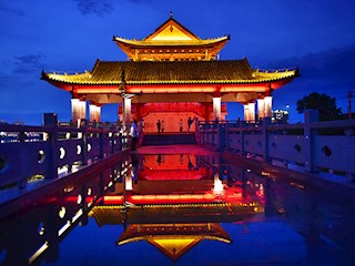 沅江风光带善卷楼夜景