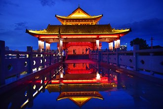 沅江风光带善卷楼夜景