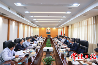 曹志强与大唐华银董事长贺子波一行座谈