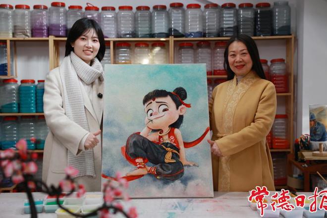 【组图】在常德，“哪吒”遇上非遗麻质画