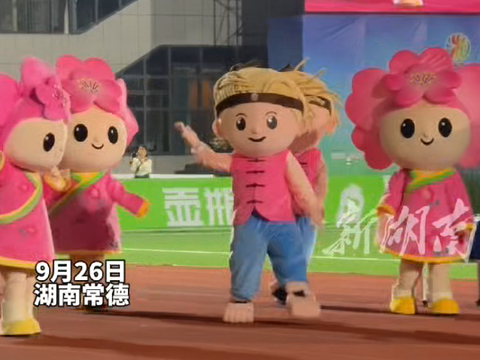 湘超常德赛场 | 常德吉祥物德宝和桃桃出场，这波粉着实圈住了！