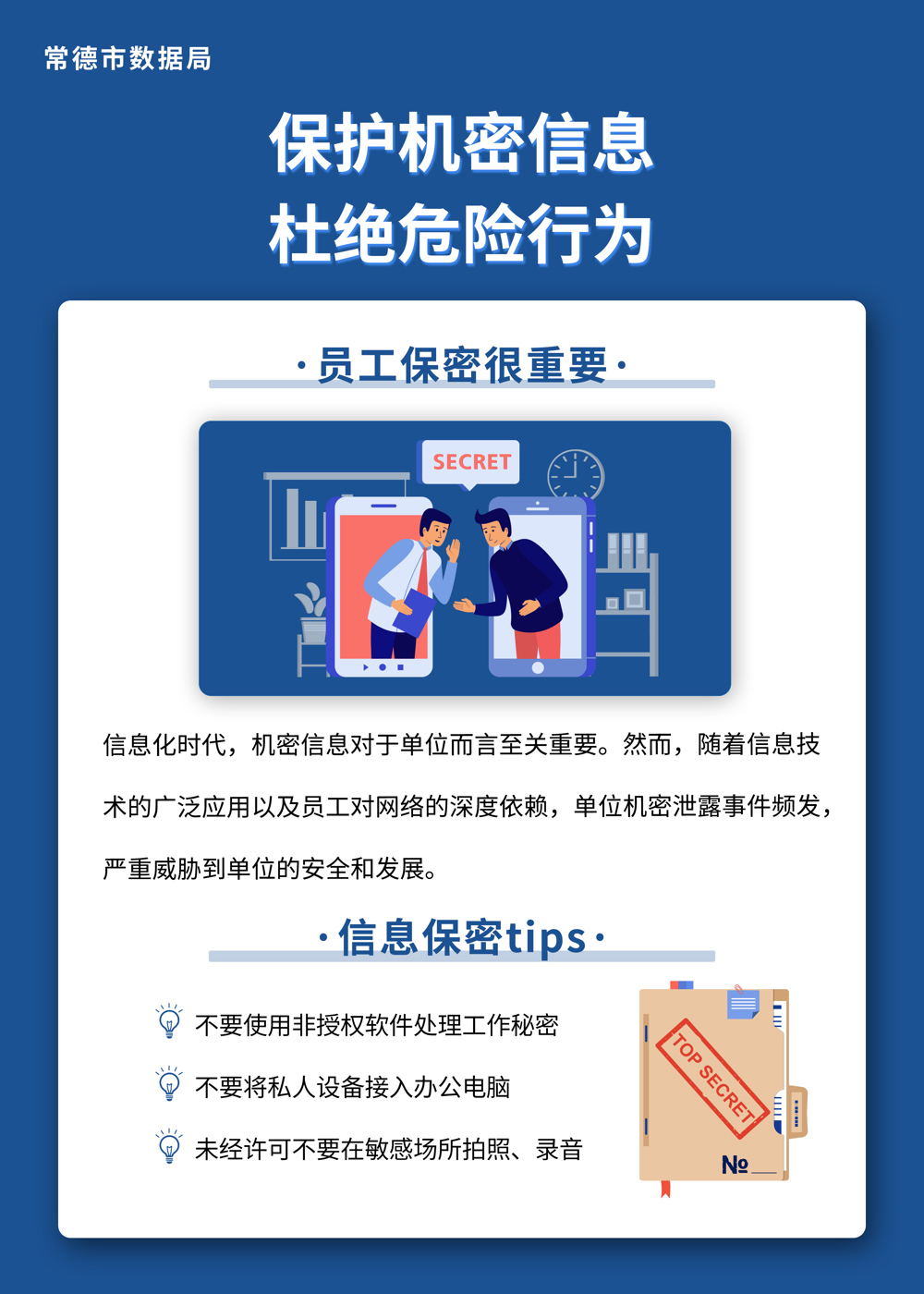 保护机密信息 杜绝危险行为 - 海报