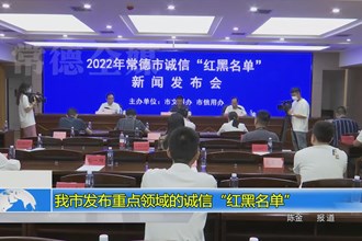 常德市发布重点领域诚信“红黑名单”
