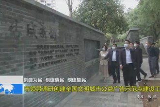 市领导调研创建全国文明城市公益广告示范点建设工作
