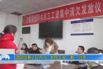 追回欠薪232万元 农民工安“薪”过年