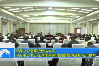 常德市委办公室系统传达学习习近平总书记在湖南考察时的重要讲话和指示精神