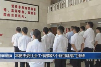 常德市委社会工作部等3个新组建部门挂牌