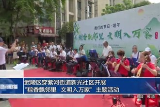 武陵区穿紫河街道新光社区开展“粽香飘邻里 文明入万家”主题活动