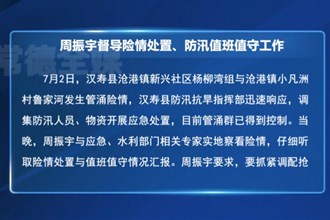 周振宇督导险情处置、防汛值班值守工作