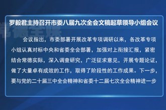 罗毅君主持召开常德市委八届九次全会文稿起草领导小组会议