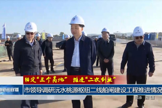 市领导调研沅水桃源枢纽二线船闸建设工程推进情况