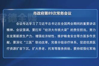 市政府第89次常务会议召开